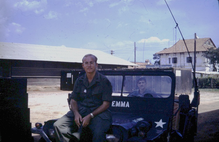 Joe Patterson in Vietnam with his Jeep "Emma"