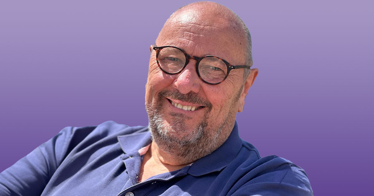 Clive Humby on purple background.