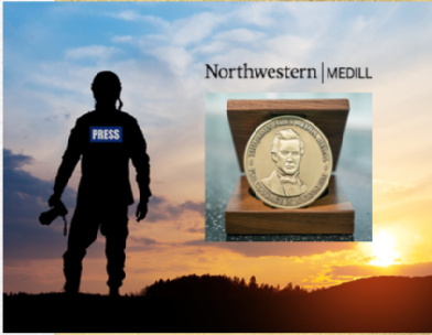 James Foley image with Medill Medal in the image.