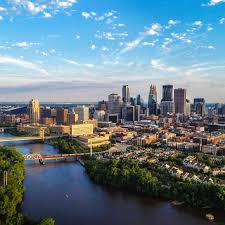 Minneapolis skyline and Mississippi River