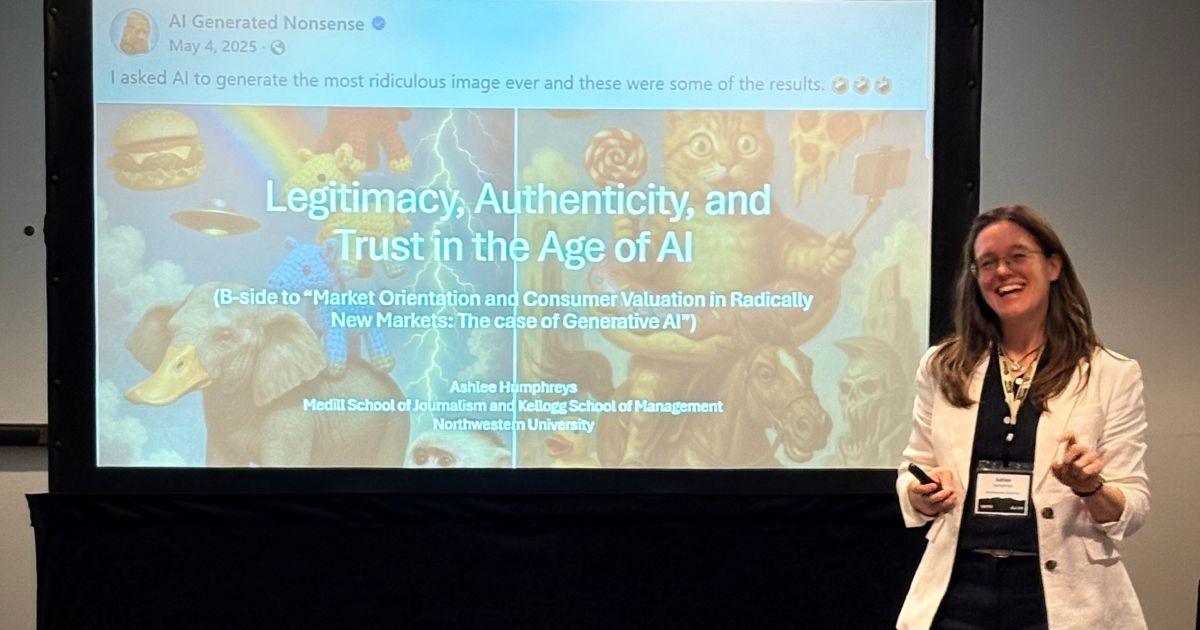 Ashlee Humphreys presents on AI and trust
